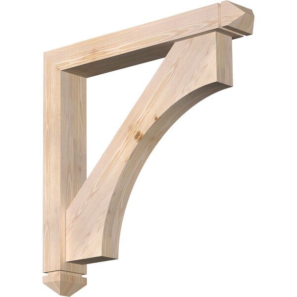 Ekena Millwork Westlake Arts and Crafts Smooth Bracket w/ Offset Brace, Douglas Fir, 5 1/2"W x 36"D x 36"H BKT0604X36X36WTL03SDF - main